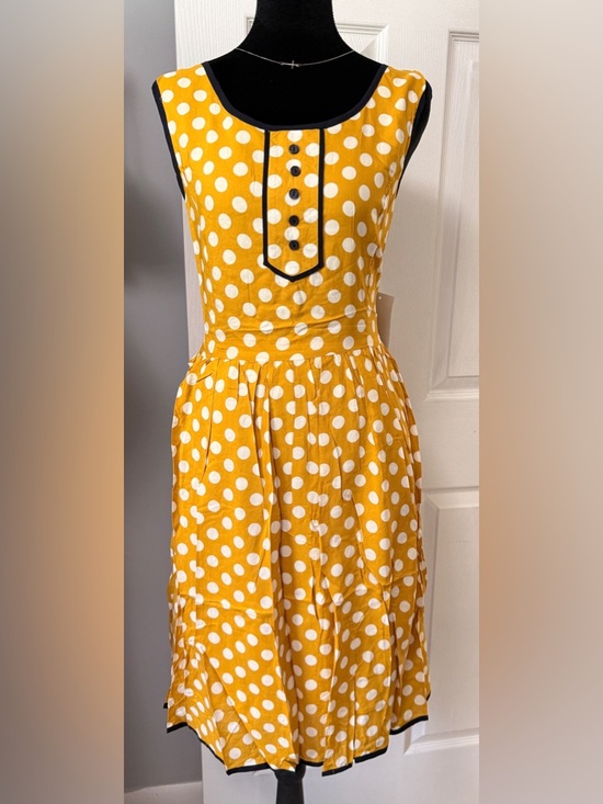 Tulip B Dresses & Skirts - NWT Yellow Polka Dot Dress NWT L Retro Pinup inspired